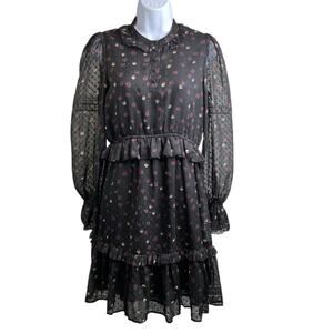 &‎ Other Stories Women's Dark Floral Layered Ruffle Dress Size 4 Whimsigoth